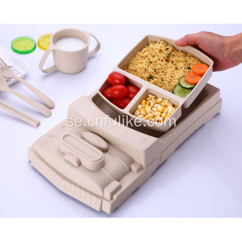 Truck Shape Wheat Straw Dinnerware Set